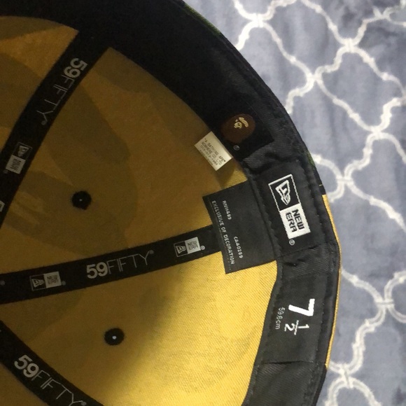 Bape yellow camo new era fitted hat size 7 1/2 - Picture 4 of 5